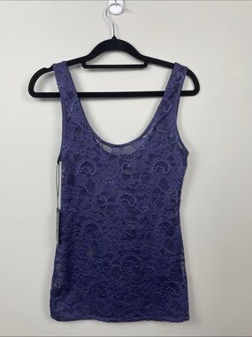 Talula Purple Lace Scoop Neck Tank